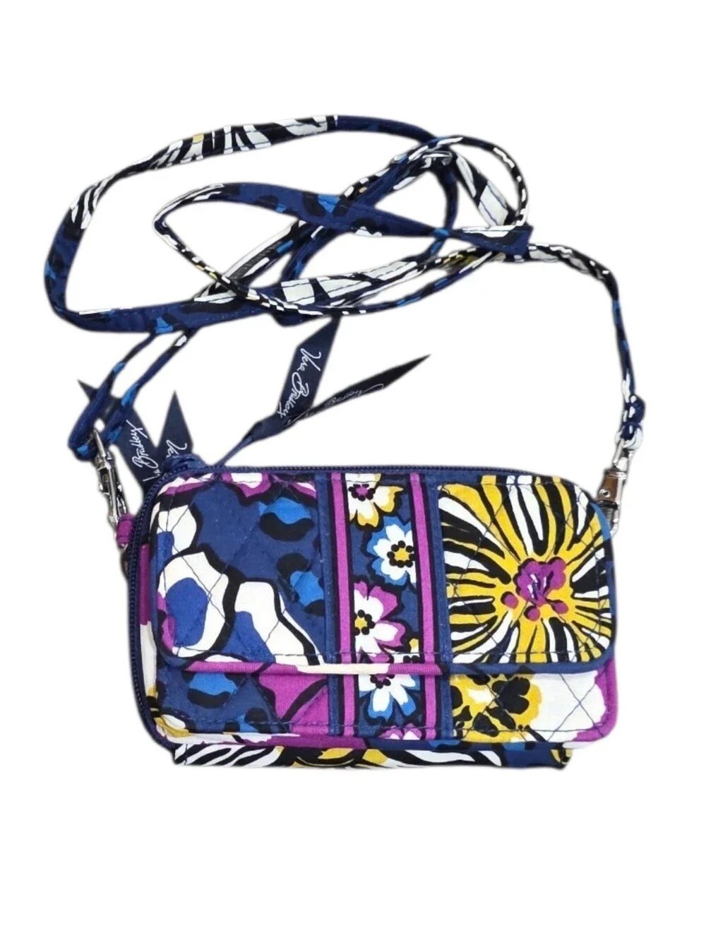 Vera Bradley All-in-One Crossbody Wallet African Violet Purse Adjustable Strap